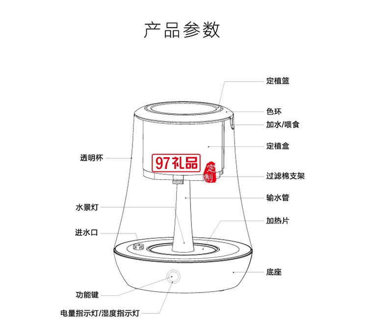 智能時(shí)尚魚(yú)植機(jī)花盆魚(yú)缸辦公室定制公司廣告禮品