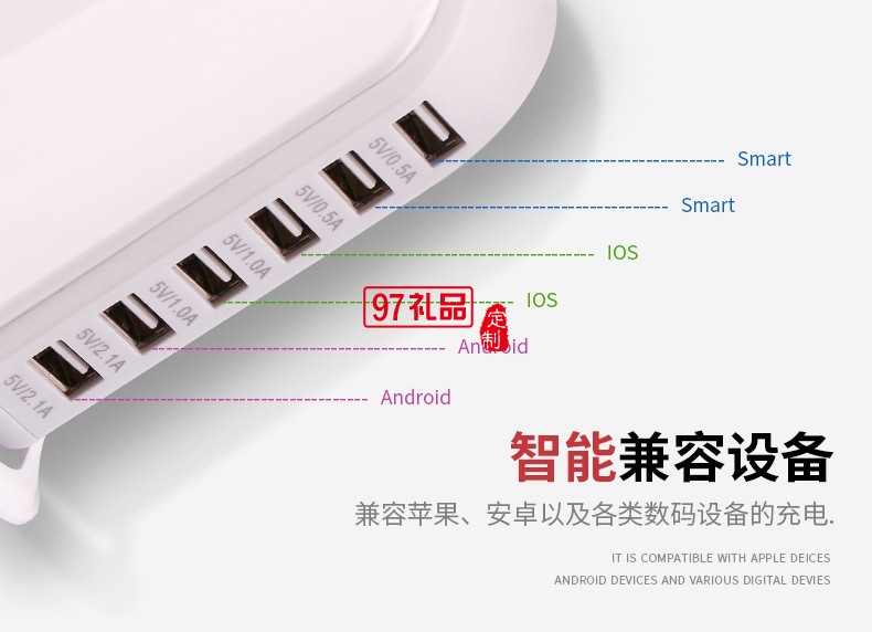 多口USB充電器 蘋果安卓音響家用旅行桌面插座多口手機(jī)充電器快充