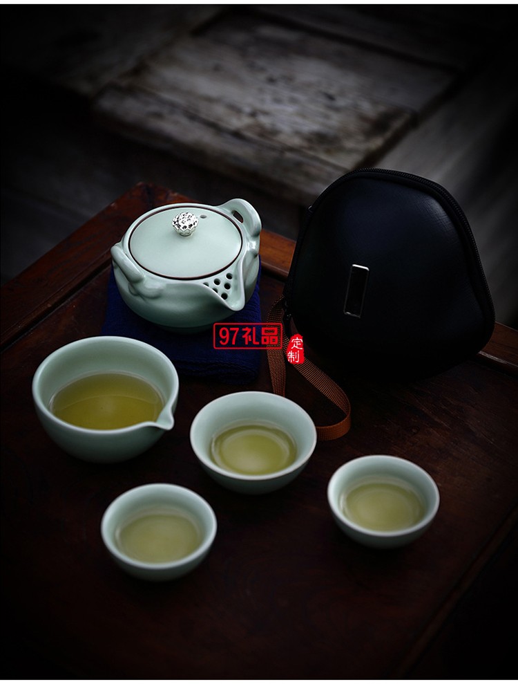 一壺二杯便攜旅行茶具套裝創(chuàng)意禮品可定制logo