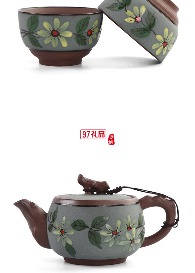 創(chuàng)意新品純手繪釉下彩功夫茶具公道杯茶海盛茶器泡茶器茶杯茶碗