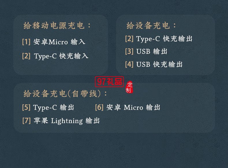 充電寶10000毫安小巧便攜自帶線手機(jī)移動(dòng)電源