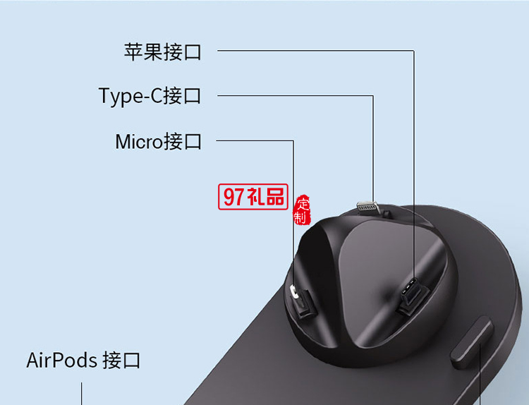 六合一無線充電器手機充電器通用華為蘋果定制公司廣告禮品