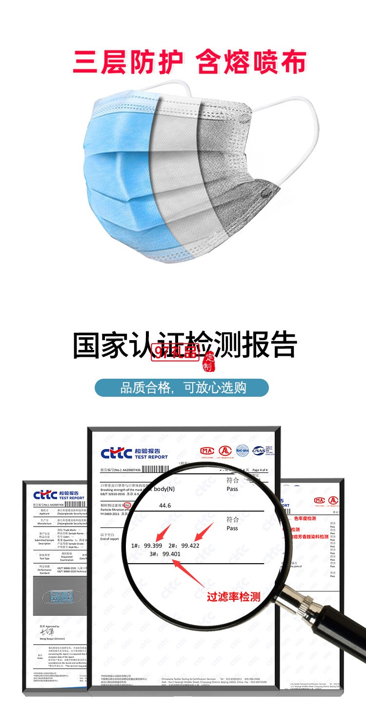 KF94定位定制口罩印圖案logo文字成人一次性平面企業(yè)宣傳口罩定制
