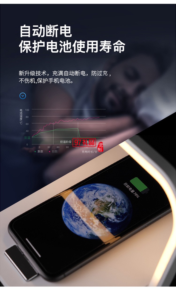 無(wú)線充電器手機(jī)支架多功能氛圍燈
