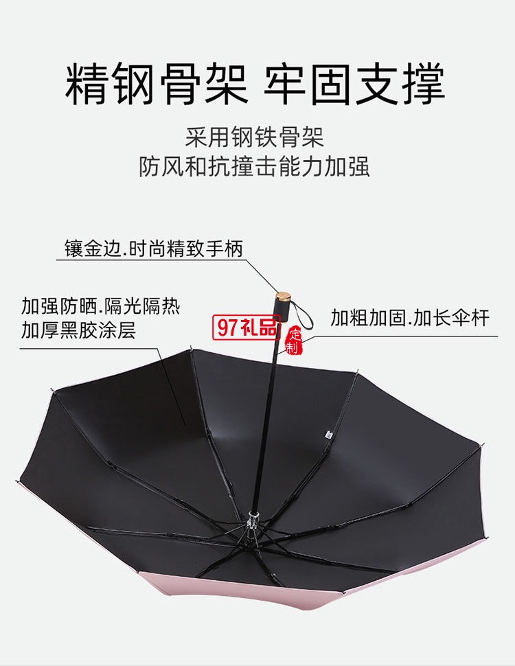 UV傘全自動折疊黑膠防曬防紫外線加厚晴雨兩用遮陽傘廣告雨傘