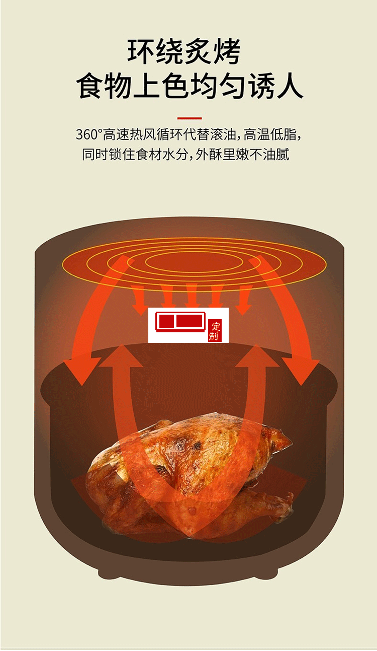 空氣炸鍋新款烤箱大容量智能無油小多功能全自動電一體機(jī)定制公司廣告禮品