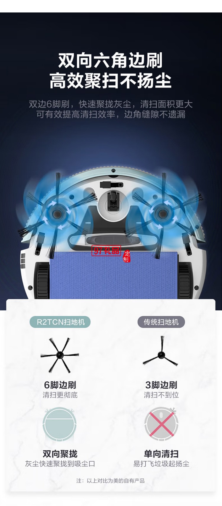 美的掃地機(jī)器人R2TCN掃拖一體機(jī)環(huán)境感應(yīng)真空定制公司廣告禮品