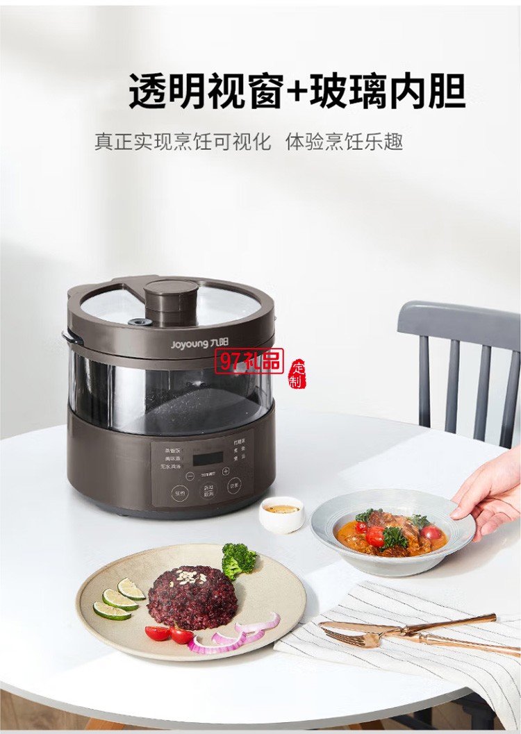 九陽多功能電飯煲蒸汽玻璃內(nèi)膽煮飯F30S-S360定制公司廣告禮品