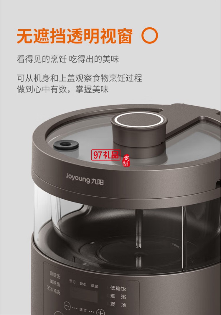 九陽多功能電飯煲蒸汽玻璃內(nèi)膽煮飯F30S-S360定制公司廣告禮品