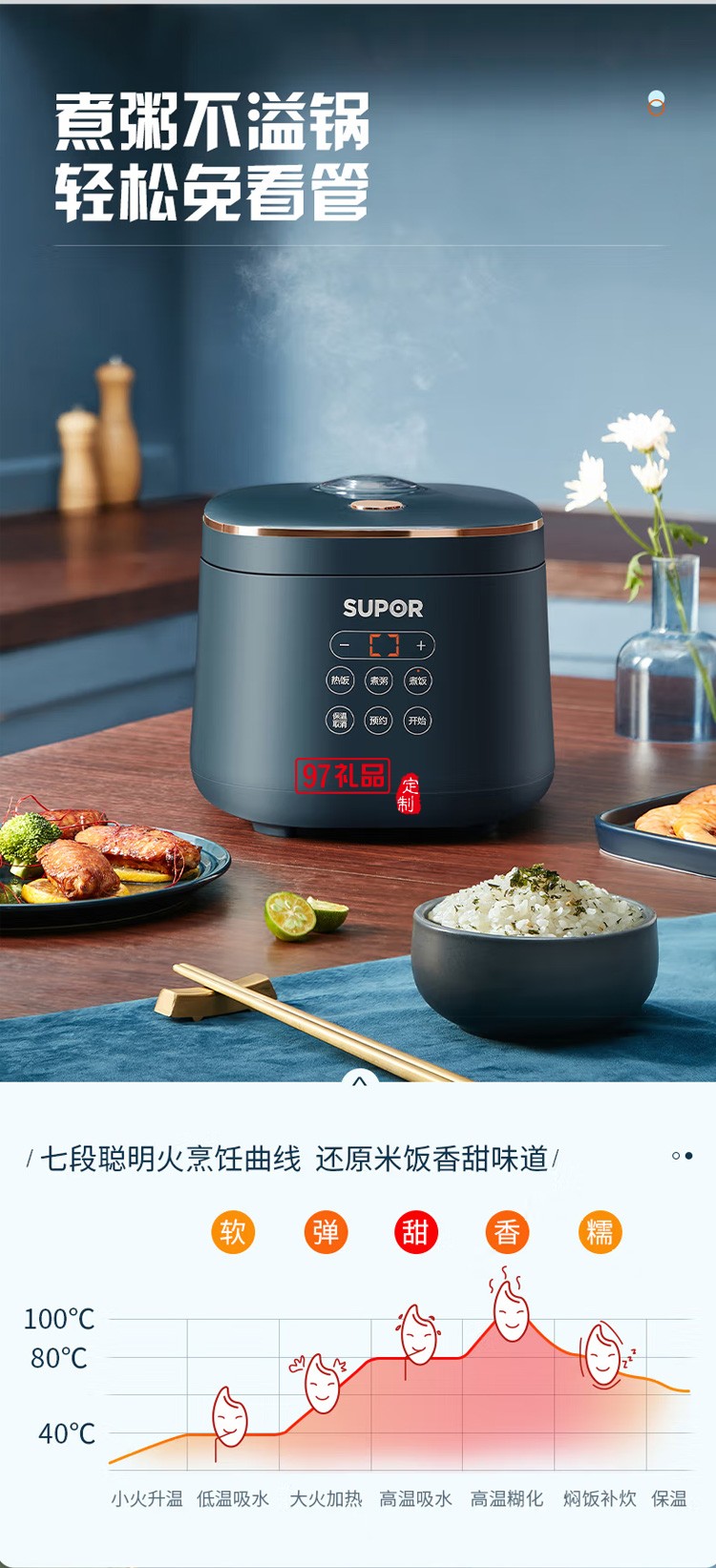 蘇泊爾電飯煲1.8L智能電飯鍋智能 SF18FC745定制公司廣告禮品